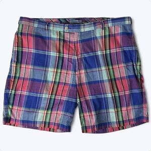 Peter Millar Madras Plaid Shorts Mens Size 42 Cotton Golf Vacation Country‎ Club